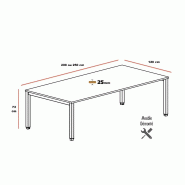 Table rectangulaire 6-8 personnes Tempo - Mobel Linea - 200, Anthracite, Chêne moyen_0