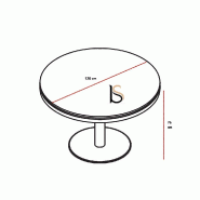 Table ronde 4 personnes Status - MDD - Noir, Wenge_0