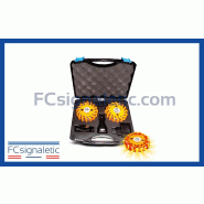 Valise de 2 balises lumineuses oranges autonomes magnétiques et rechargeables LEDWORK LWK0007 Valise de 2 balises lumineuses oranges autonomes magnétiques et rechargeables LEDWORK LWK0007