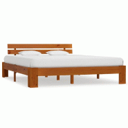 VidaXL Cadre de lit sans matelas marron miel 180x200cm bois massif pin Modèle Nerlonis - 283183