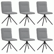 VidaXL Chaises à manger lot de 6 gris clair tissu Modèle Pivoine - 3315602