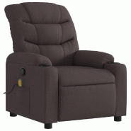 VidaXL Fauteuil de massage inclinable Marron foncé Tissu Modèle Gerdoria - 8721012371187