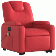 VidaXL Fauteuil inclinable de massage électrique rouge similicuir Modèle Yorelis - 3204456