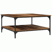 VidaXL Table basse Bois ancien 80 x 80 x 40 cm Bois d'ingénierie Modèle Apogée - 883497