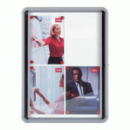 Vitrine d'intérieur en aluminium 685x525x37mm - affiche 4 A4 - façade en verre securit