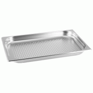 Bacs GN Gastronorm 1/1 40 mm perforés/perforés en acier inoxydable GVK ECO - argenté inox GN-1/1-Var-40 P