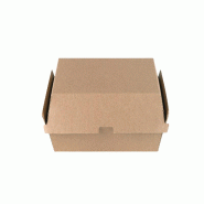 Betik Ecoline – 200 unités – Boîte repas carton kraft micro-cannelé – 20 x 11 x 8 cm, 1200 ml - marron en carton 1011277