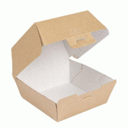 Boîte burger carton ondulé THE PACK nano micro 13x12,5x9cm marron - par 50