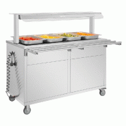 Buffet central mobile avec plaque chauffante 4 x GN 1/1 - Buffalo - JB187
