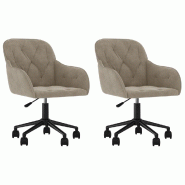 Chaises pivotantes à manger lot de 2 Gris clair Velours Modèle Grandeur Horizon - 3103421