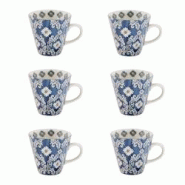 Coffret 6 tasses Almada 17 cl - Bleu Rond Grès Table Passion - bleu Grès 3106232385025 Coffret 6 tasses Almada 17 cl - Bleu Rond Grès Table Passion - bleu Grès 3106232385025