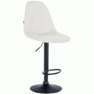 Décoshop26 - Tabouret de bar x1 avec repose-pieds hauteur réglable pivotant assise en PVC blanc cadre métallique noir 10_0004819 - blanc 3000252306704 Décoshop26 - Tabouret de bar x1 avec repose-pieds hauteur réglable pivotant assise en PVC blanc cadre métallique noir 10_0004819 - blanc 3000252306704