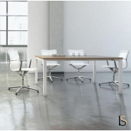 Fauteuil de réunion Evole en résille - Mobel Linea - Blanc_1