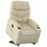 Fauteuil inclinable Crème Similicuir Modèle Yerderia - 8721012171473