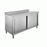 GastroHero Armoire de travail en inox Basic 180x60 avec dosseret 100 mm - argenté inox ASSB186A