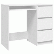 Helloshop26 - Bureau table poste de travail meuble d'ordinateur informatique étude 90 x 45 x 76 cm bois d'ingénierie blanc 02_0023528 - 3000214368245 Helloshop26 - Bureau table poste de travail meuble d'ordinateur informatique étude 90 x 45 x 76 cm bois d'ingénierie blanc 02_0023528 - 3000214368245