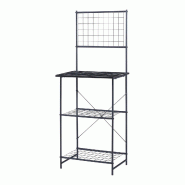 Helloshop26 - Étagère de cuisine 150 x 60 x 42 cm noir effet marbre 03_0006971 - noir métal 3001854982723