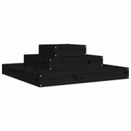 Helloshop26 - Jardinière bac lit surélevé plantes fleurs terrasse jardin 80 x 80 x 27 cm bois massif de pin noir 02_0037906 - 3000217870820 Helloshop26 - Jardinière bac lit surélevé plantes fleurs terrasse jardin 80 x 80 x 27 cm bois massif de pin noir 02_0037906 - 3000217870820