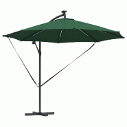 Helloshop26 - Parasol cantilever moderne inclinable jardin terrasse 294 x 294 x 248 cm en polyester vert 02_0058756 - vert aluminium 3000240757389