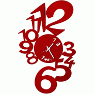 Horloge Murale Lupin Design Moderne Rouge Fabriquée En Italie, Acier, D. 50 Cm, Style Minimal Pour Salon, Cuisine, Bureau - rouge 8059616142675