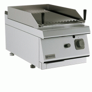 Mastro Gril à pierre lavique gaz de table 400x730x300 mm - VIRTUS - argenté MS74GRLT