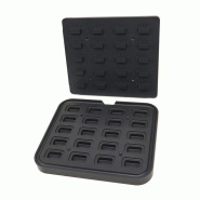 Maxima - Moule à tartelettes rectangulaire - 20 pièces - tartelette 64x41x20 mm, intérieur 45x22 mm, plaque 380x328 mm - 9374322