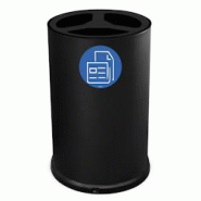 Stil Casa poubelle de tri sélectif, Ø 45 x h. 72 cm, acier peint, trois compartiments, pictogramme magnétique, 100 litres, noir. - 993 N Stil Casa poubelle de tri sélectif, Ø 45 x h. 72 cm, acier peint, trois compartiments, pictogramme magnétique, 100 litres, noir. - 993 N