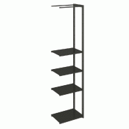 Suite structure Cage noir 58x40x240cm 4 tablettes noir