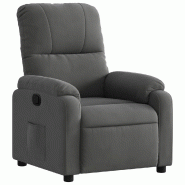 VidaXL Fauteuil inclinable gris foncé tissu microfibre Modèle Werviora - 373451