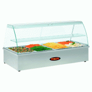 Vitrine chauffante bain marie BMV4 à poser 4 GN1/1 Vitre bombée