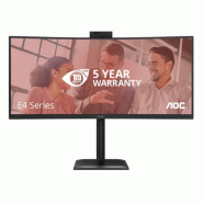 AOC E4 CU34E4CW écran plat de PC 86,4 cm (34") 3440 x 1440 pixels UltraWide Quad HD LED Noir