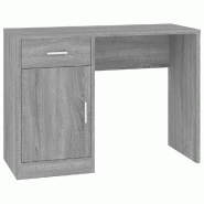 Bureau avec tiroir et armoire Sonoma gris 100x40x73 cm Modèle Orion Prime - gris Bois manufacturé 342657