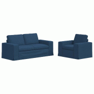 Canapé 2 pcs Bleu 182 x 80 x 82 cm tissu Modèle Apex Outdoor Élite - Matériau naturel 8721364374379