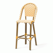 Chaise de bar RIVOLI - Chevrons jaunes et blancs - EA126