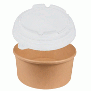 Combo NOVABOWL 500ml - VALUE PACK 3 cartons - Bol  Haute Résistance  Cristal Anti-Fuite - Idéal Entrées et Salades - Lot de 900 - beige multi-maté