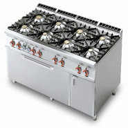Cuisinière gaz 8 feux à flamme pilote avec four maxi électrique statique, structure inox, 160x90x90 cm, Modèle CF6-912GEV - 1968