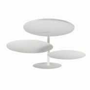 Fabas Luce Plafonnier Led Simplon 3 X 15,5 W Intégré, 5 180 Lm, 3 000 K, Dimmable, Coupure De Phase, Cadre Métallique, Ip20, Classe 1 - Blanc - bla