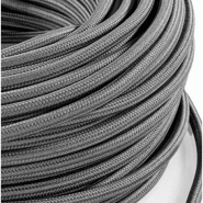 Fil électrique tissé gris vintage - Look rétro en tissu - Vendu au mètre Fil électrique tissé gris vintage - Look rétro en tissu - Vendu au mètre
