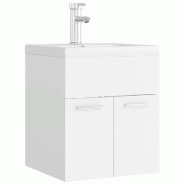 Helloshop26 - Armoire d'évier avec lavabo intégré 41 x 38,5 x 46 cm aggloméré blanc 02_0006430 - blanc 3000357282729