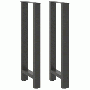 Helloshop26 - Lot de 2 pieds de table de bar réglables design moderne 40 x 100-101 cm en acier anthracite 02_0057578 - acier 3000240117831