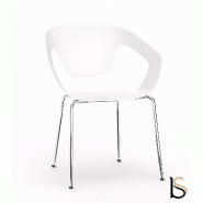 Lot de 4 sièges de collectivité Liner - Mobel Linea. - Blanc