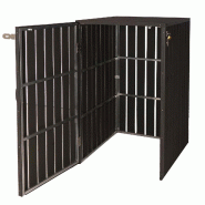 Mendler XL Habillage de conteneur à déchets en WPC pour 1/2 personnes HWC-J28, Box pour conteneurs à déchets, métal aspect bois, extensible ~ ant