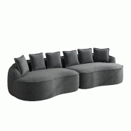 Merax Chenille Canapé 4 places, canapé nuage modulable sans cadre, assise extra profonde et extra large, avec coussins, gris - W3325S00288