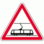 Panneau A9 - Traversée de voies de tramways