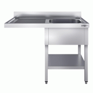 Plonge Inox 1 bac avec passage lave-vaisselle - P 700 - GGM - 1200 mm bac à droite_0