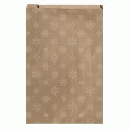 Pochettes cadeaux kraft vergé Flocons 31x8x49cm - recyclé 60g/m² - par 150