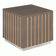 Podium 1 porte push-pull Vertigo T03 MDF naturel et noyer foncé 45x45x40cm