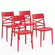 RATTATAN Set 4 Chaises en polypropylène avec fibre de verre empilables pour extérieur et jardin, bar et restaurant, cuisine design moderne - MARTINA RATTATAN Set 4 Chaises en polypropylène avec fibre de verre empilables pour extérieur et jardin, bar et restaurant, cuisine design moderne - MARTINA