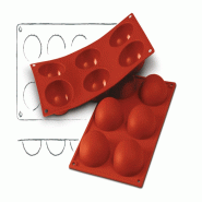 Schneider - Moule, Demi-sphère, Ø 70 mm, Hauteur : 35 mm - rouge silicone 115005