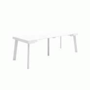SKRAUT HOME Table console extensible, 220, Pour 10 personnes, Pieds en bois, Blanc - blanc Bois manufacturé 305_49